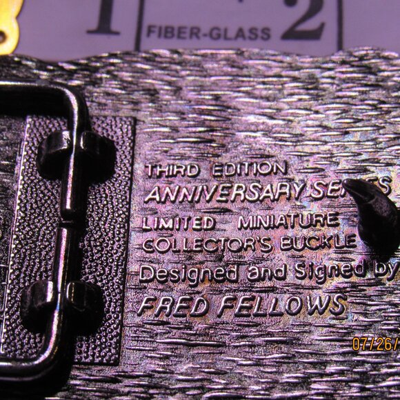 HESSTON BELT BUCKLE NFR ANNIVERSARY LIMITED MINIATURE FRED FELLOWS - Picture 5 of 6